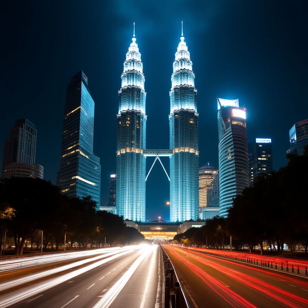 Modern Kuala Lumpur skyline with Petronas Towers